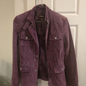 Danier Purple Suede Utility Jacket